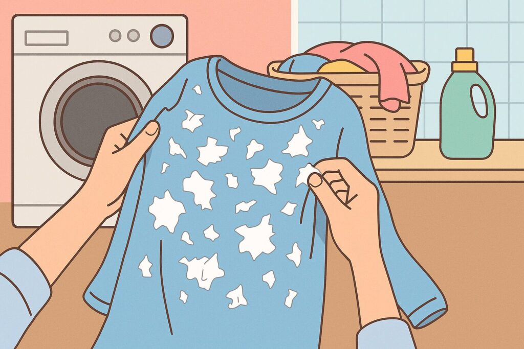 柔軟剤を使った紙くずの取り方