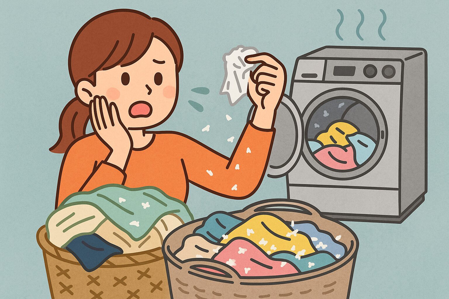 洗濯でティッシュが混ざって洗い直しのときの正解と再発防止の全対処法